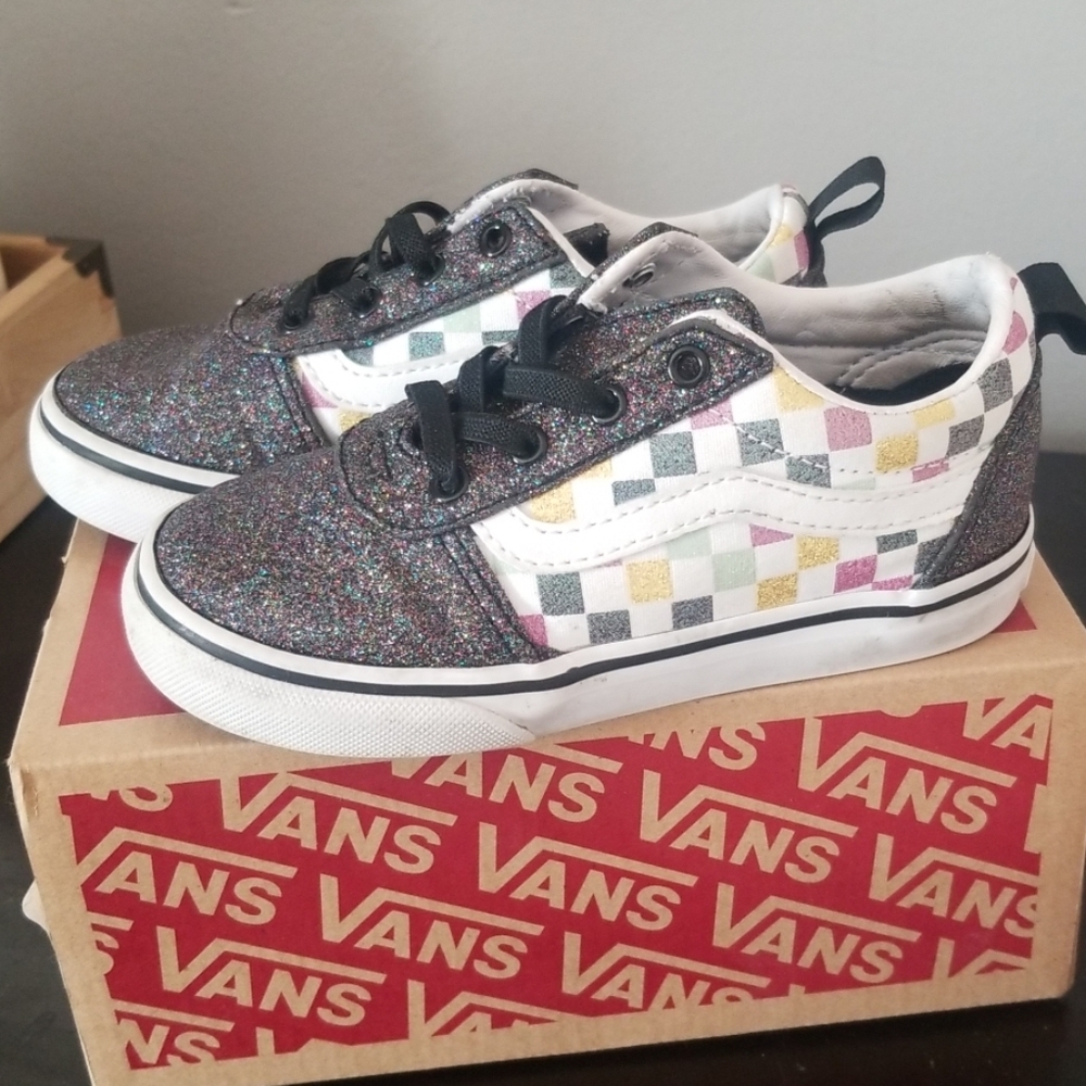 Vans Ward Slip-On Glitter Checkerboard Shoes